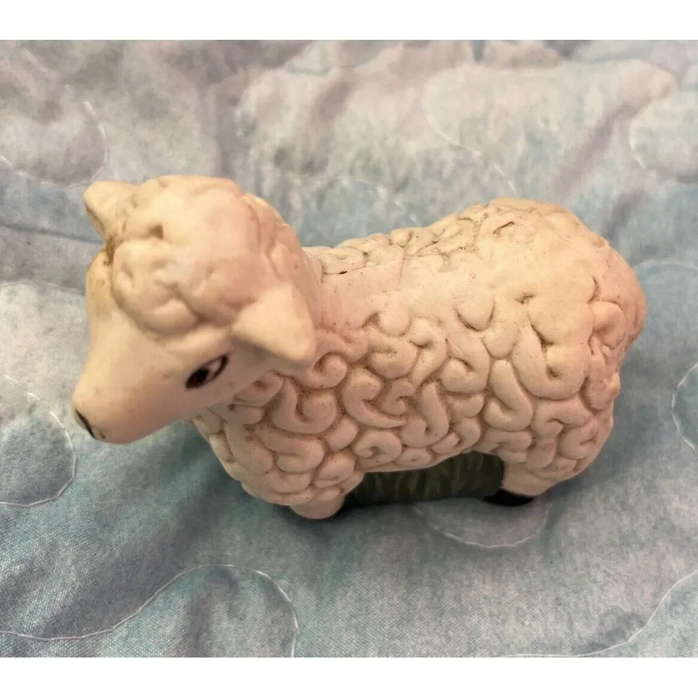 Vintage Replacement Ceramic Nativity Scene Set Sheep Figurine‎ Hand painted